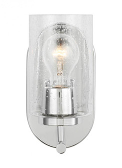 Oslo dimmable 1-light wall bath sconce in a chrome finish with clear seeded glass shade (38|41170-05)