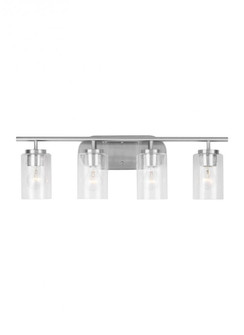 Oslo dimmable 3-light wall bath sconce in a brushed nickel finish with clear seeded glass shade (38|41173-962)