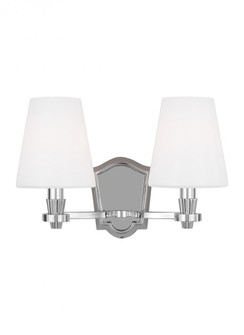 Paisley transitional dimmable indoor 2-light vanity bath fixture in a polished nickel finish with mi (7725|AV1002PN)