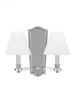 Paisley transitional dimmable indoor 2-light wall sconce fixture in a polished nickel finish with wh (7725|AW1112PN)