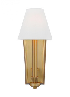 Paisley transitional dimmable indoor 1-light tail sconce fixture in a burnished brass finish with wh (7725|AW1121BBS)