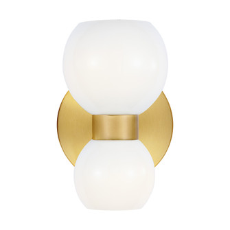 Londyn modern indoor dimmable single sconce wall fixture in a burnished brass finish with milk white (7725|KSW1022BBSMG)