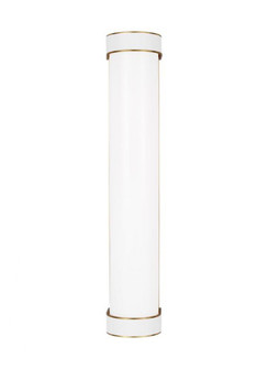 Monroe contemporary indoor dimmable large 1-light vanity in a burnished brass finish with clear glas (7725|KSW1071BBSGW)
