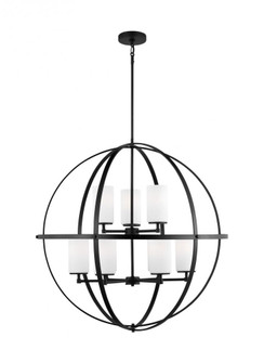 Alturas indoor dimmable 9-light multi-tier chandelier in midnight black finish with spherical steel (38|3124609-112)