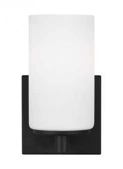 Hettinger traditional indoor dimmable LED 1-light wall bath sconce in a midnight black finish with e (38|4139101EN3-112)