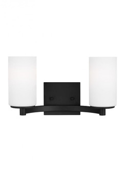 Hettinger traditional indoor dimmable 2-light wall bath sconce in a midnight black finish with etche (38|4439102-112)