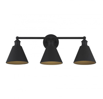 3-Light Bathroom Vanity Light in Matte Black (8483|M80064MBK)