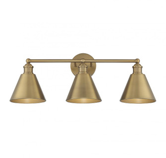 3-Light Bathroom Vanity Light in Natural Brass (8483|M80064NB)