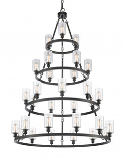 Clymer - 30 Light - 50 inch - Matte Black - Chain Hung - Chandelier (3442|820345-BK-G802)