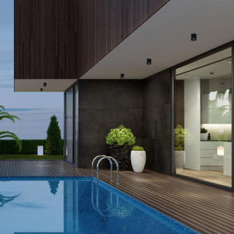 DOWNTOWN 5IN OUTDOOR FLUSH MT 4000K 3CCT (16|FM-W47205-40-BK)