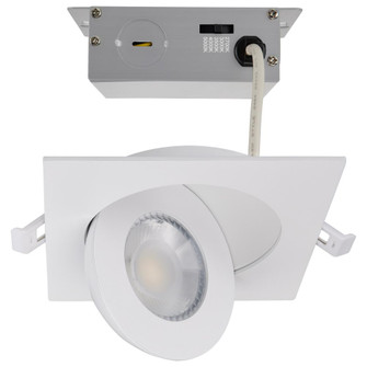 9 Watt; CCT Selectable; LED Direct Wire Downlight; Gimbaled; 4 Inch Square; Remote Driver; White (27|S11841)