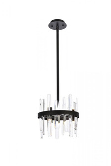 Serena 12 inch crystal round pendant in black (758|2200D12BK)