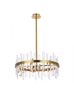 Serena 25 Inch Crystal Round Pendant in Satin Gold (758|2200D25SG)