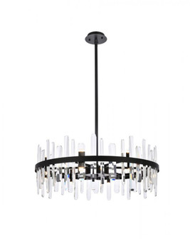 Serena 32 inch crystal round chandelier in black (758|2200D32BK)