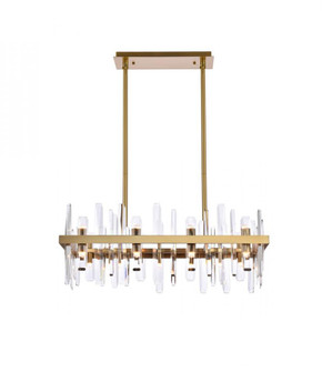 Serena 30 inch crystal rectangle chandelier in satin gold (758|2200G30SG)