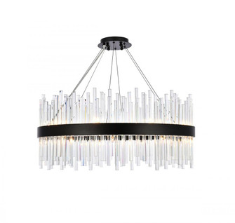 Dallas 32 inch round crystal pendant in black (758|3000D32BK)
