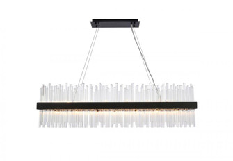 Dallas 48 inch rectangle crystal pendant in black (758|3000G48BK)