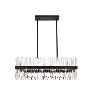 Serephina 36 Inch Crystal Rectangle Chandelier Light in Black (758|6200G36BK)