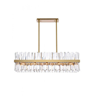 Serephina 42 inch crystal rectangle chandelier light in satin gold (758|6200G42SG)