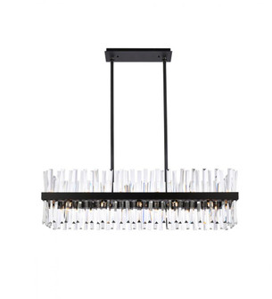 Serephina 42 inch crystal rectangle chandelier light in black (758|6200G42BK)