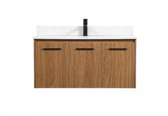 40 Inch Single Bathroom Vanity in Walnut Brown with Backsplash (758|VF44540WB-BS)