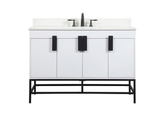 48 Inch Single Bathroom Vanity in White with Backsplash (758|VF48848MWH-BS)