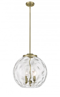 Athens Water Glass - 3 Light - 16 inch - Antique Brass - Stem hung - Pendant (3442|221-3S-AB-G1215-16-LED)
