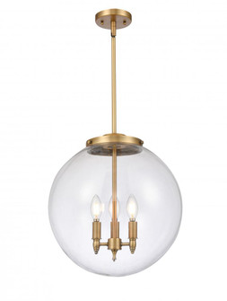 Beacon - 3 Light - 16 inch - Brushed Brass - Stem hung - Pendant (3442|221-3S-BB-G202-16-LED)