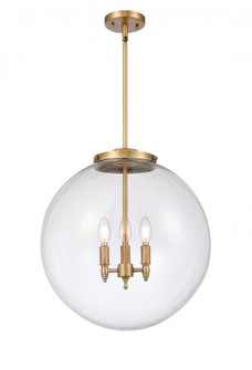 Beacon - 3 Light - 18 inch - Brushed Brass - Stem hung - Pendant (3442|221-3S-BB-G202-18)