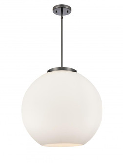 Athens - 3 Light - 18 inch - Matte Black - Stem hung - Pendant (3442|221-3S-BK-G121-18-LED)