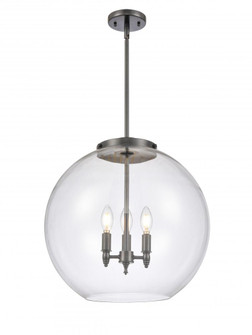 Athens - 3 Light - 18 inch - Matte Black - Cord hung - Pendant (3442|221-3S-BK-G122-18-LED)