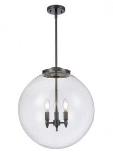 Beacon - 3 Light - 18 inch - Matte Black - Stem hung - Pendant (3442|221-3S-BK-G202-18)