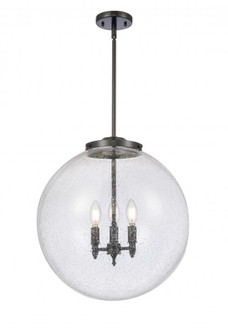 Beacon - 3 Light - 18 inch - Matte Black - Stem hung - Pendant (3442|221-3S-BK-G204-18)
