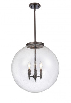 Beacon - 3 Light - 18 inch - Oil Rubbed Bronze - Stem hung - Pendant (3442|221-3S-OB-G204-18)