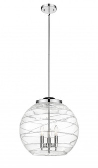 Athens Deco Swirl - 3 Light - 16 inch - Polished Chrome - Stem hung - Pendant (3442|221-3S-PC-G1213-16-LED)