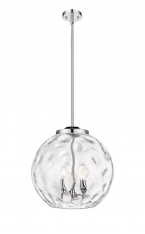 Athens Water Glass - 3 Light - 16 inch - Polished Chrome - Stem hung - Pendant (3442|221-3S-PC-G1215-16-LED)
