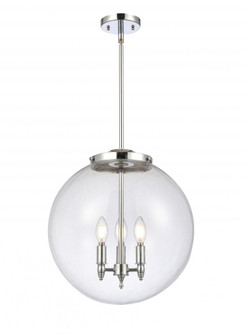 Beacon - 3 Light - 16 inch - Polished Chrome - Stem hung - Pendant (3442|221-3S-PC-G202-16-LED)