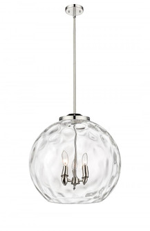 Athens Water Glass - 3 Light - 18 inch - Polished Nickel - Stem hung - Pendant (3442|221-3S-PN-G1215-18-LED)