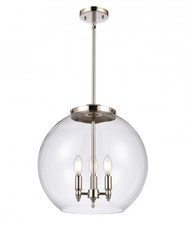 Athens - 3 Light - 16 inch - Polished Nickel - Stem hung - Pendant (3442|221-3S-PN-G122-16-LED)