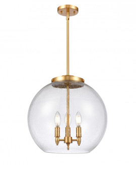 Athens - 3 Light - 16 inch - Satin Gold - Stem hung - Pendant (3442|221-3S-SG-G124-16-LED)