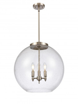 Athens - 3 Light - 18 inch - Brushed Satin Nickel - Stem hung - Pendant (3442|221-3S-SN-G124-18-LED)