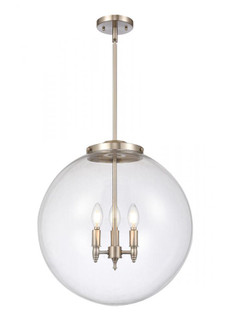 Beacon - 3 Light - 18 inch - Brushed Satin Nickel - Stem hung - Pendant (3442|221-3S-SN-G202-18)