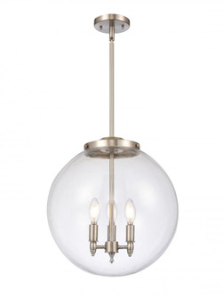 Beacon - 3 Light - 16 inch - Brushed Satin Nickel - Cord hung - Pendant (3442|221-3S-SN-G202-16-LED)