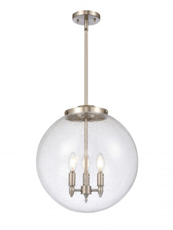 Beacon - 3 Light - 16 inch - Brushed Satin Nickel - Stem hung - Pendant (3442|221-3S-SN-G204-16-LED)