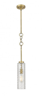 Wexford - 1 Light - 4 inch - Brushed Brass - Stem hung - Mini Pendant (3442|380-1S-BB-G380-4CL-LED)