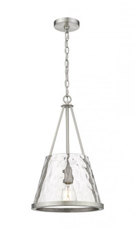 Lux - 1 Light - 12 inch - Brushed Satin Nickel - Chain Hung - Mini Pendant (3442|383-1S-SN-G384D-12CL-LED)
