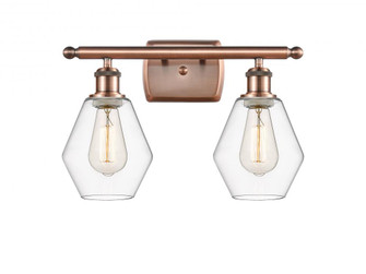 Cindyrella - 2 Light - 16 inch - Antique Copper - Bath Vanity Light (3442|516-2W-AC-G652-6-LED)