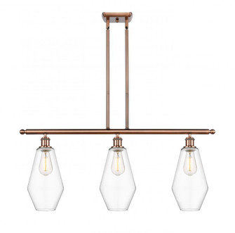 Cindyrella - 3 Light - 36 inch - Antique Copper - Stem hung - Island Light (3442|516-3I-AC-G652-7-LED)
