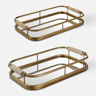 Uttermost Rosea Brushed Gold Trays Set/2 (85|18014)