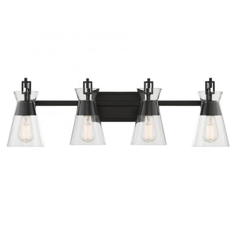 Lakewood 4-Light Bathroom Vanity Light in Matte Black (128|8-1830-4-BK)